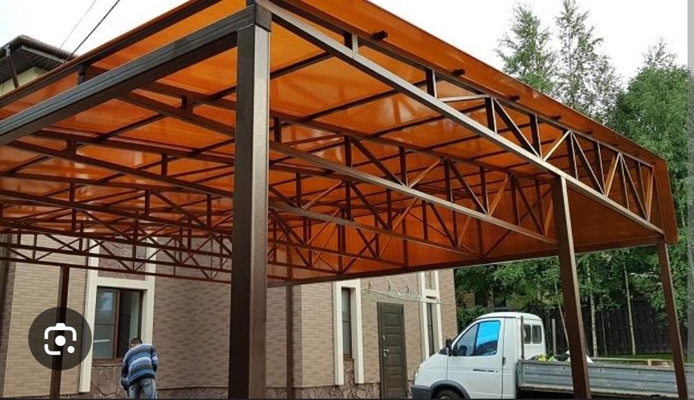 Строим навесы из поликарбоната