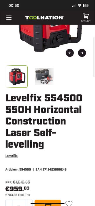 Nivela cu laser / receptor laser nivelfix h700 / trimble hl700