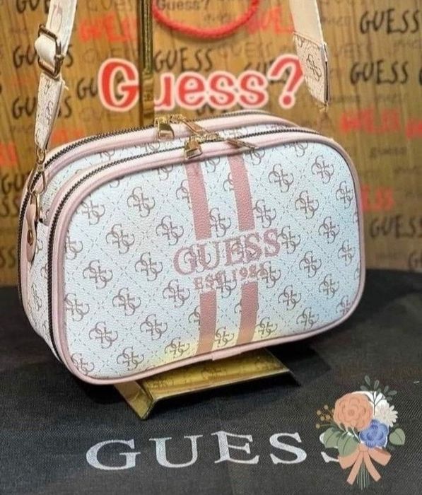 Geanta crossbody Guess super model, Italia, saculet, etichetă