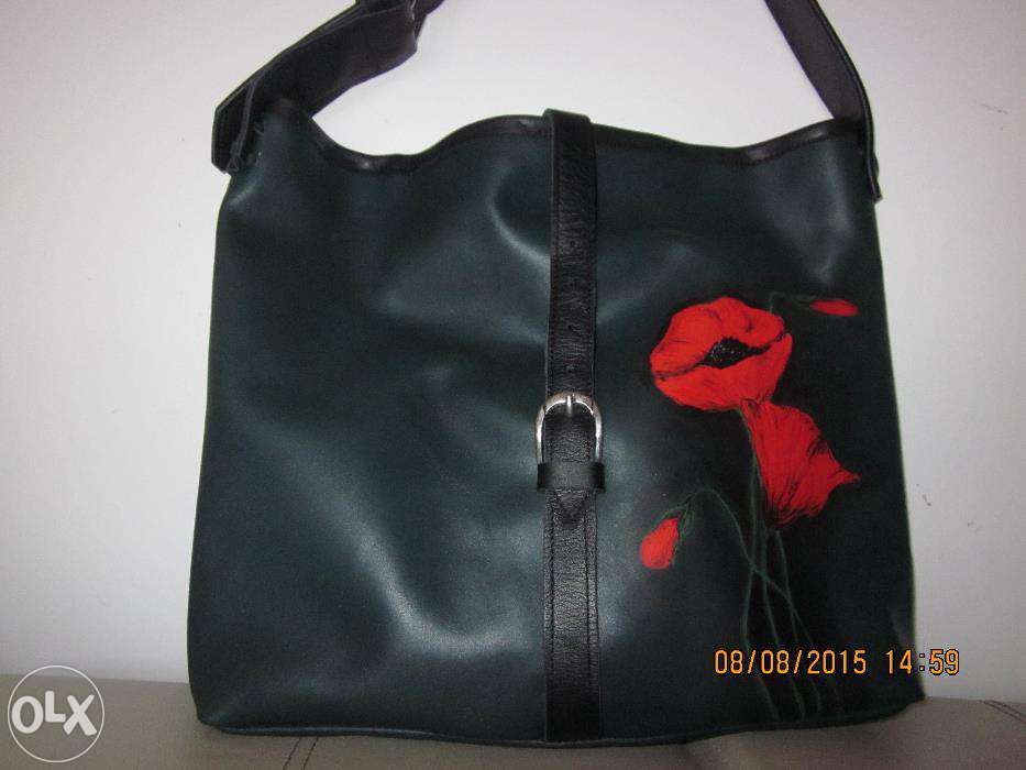 Geanta/Poseta de piele naturala handmade NOUA
