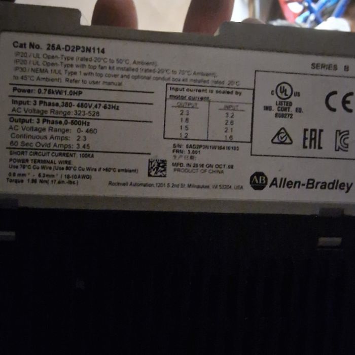 Invertor de frecventa Allen Bradley Inverter Drive, 0.75 kW