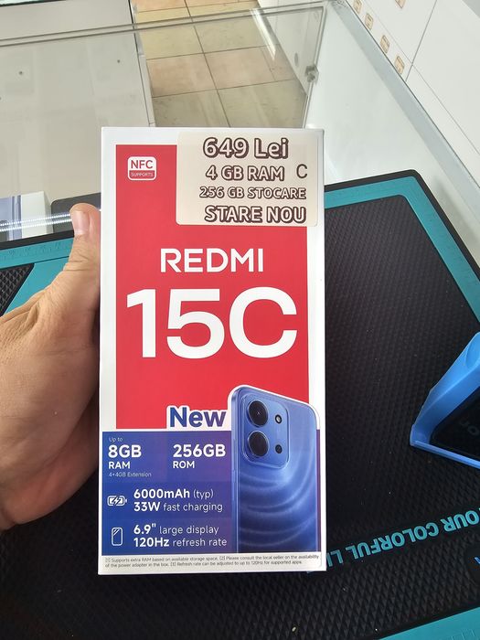 Redmi 15C, 4/256 GB, Nou, Garanție
