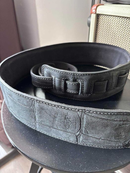 Колан за китара Bourbon Strap / Crocodile Black / Made in Spain