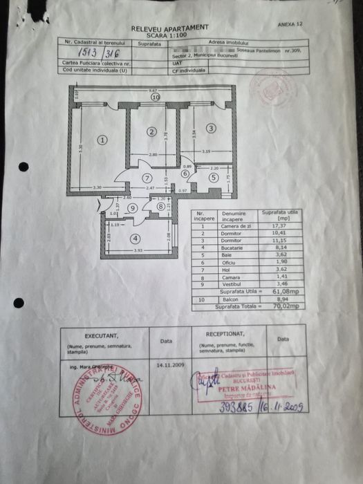 Proprietar | Apartament 3 camere Sos. Pantelimon nr. 309 (zona Spital Pantelimon/Parcul Cosmos) | Loc Parcare ADP | Et.9