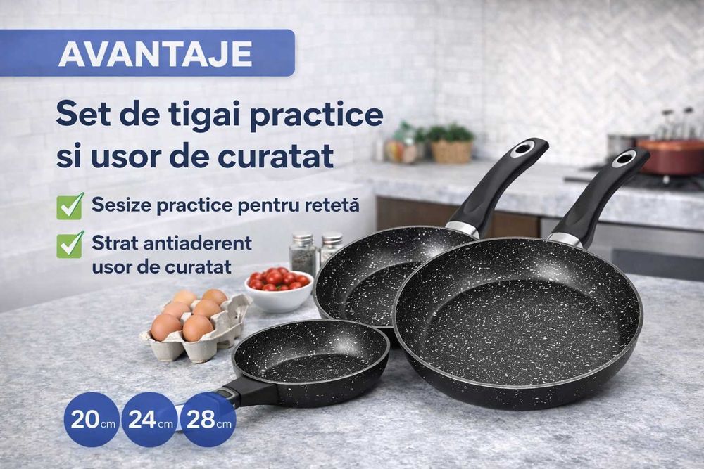 Set tigai Royalty Line 20 24 28 cm antiaderente