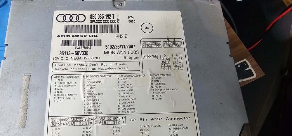 Navigație RNS -E Audi A4 B6/B7 cod 8E0 035 192 T