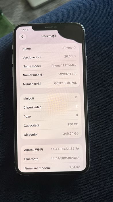 iphone 11 pro max 256 gb face id bat 81% nedesfacut piese recarosare