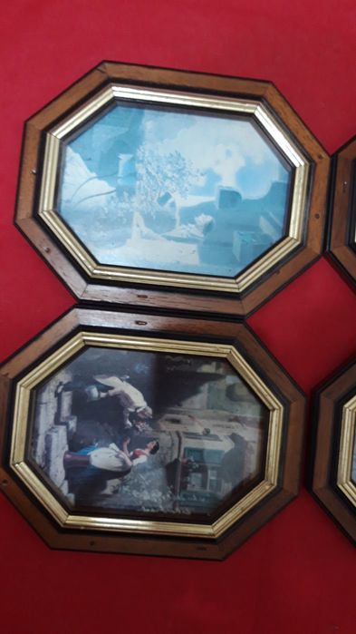 -Tablouri vechi --4 buc  -litografie