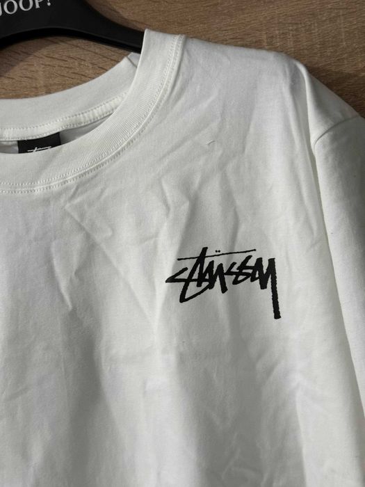 Tricou Stussy Alb Logo cu Pisicute marimea S