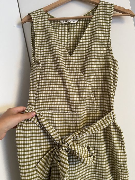 Salopeta Mango verde cu dungi