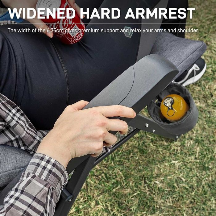 Луксозен, голям сгъваем стол, с висока облегалка 69см, до 150 кг