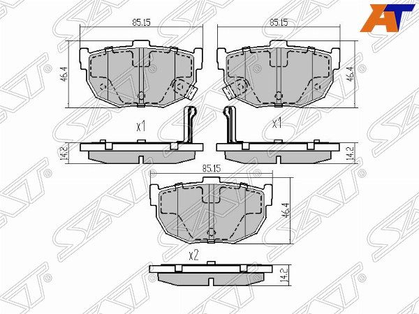 Колодки тормозные зад  Hyundai Elantra