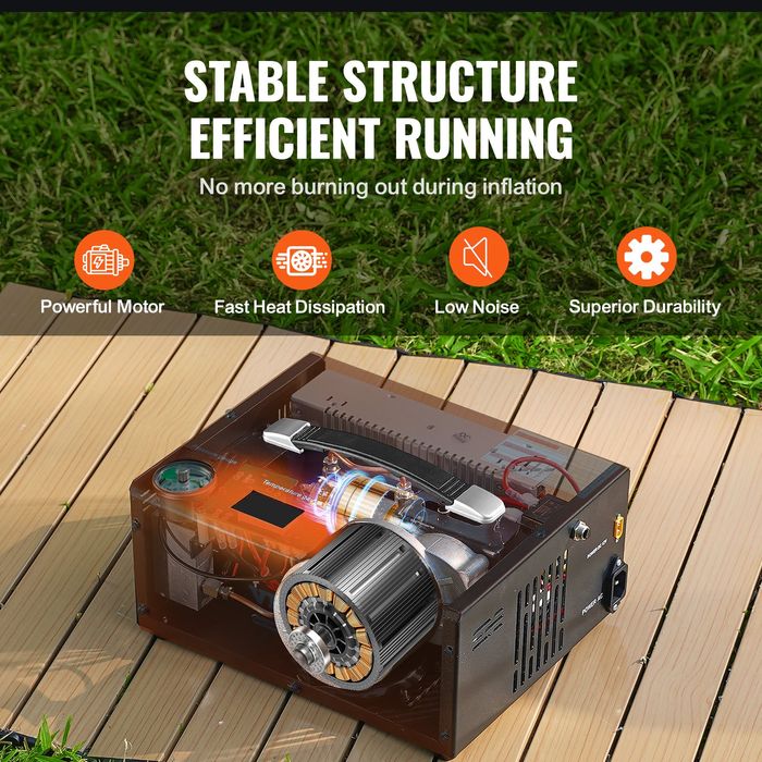 Compresor Aer PCP Portabil,310 Bar,DC12V,AC230V