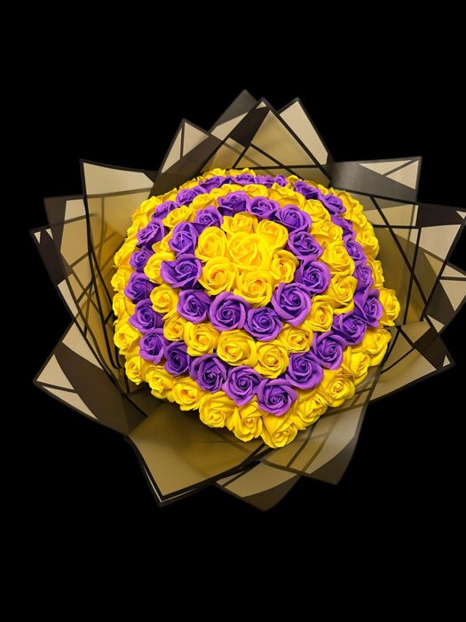 Buchet roz din trandafiri de sapun