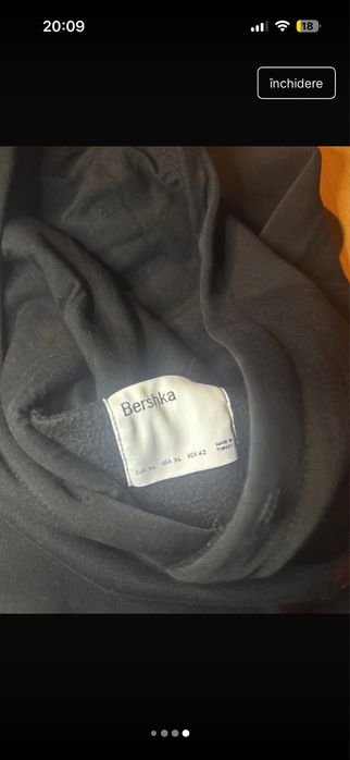 Hanorac negru cu print
