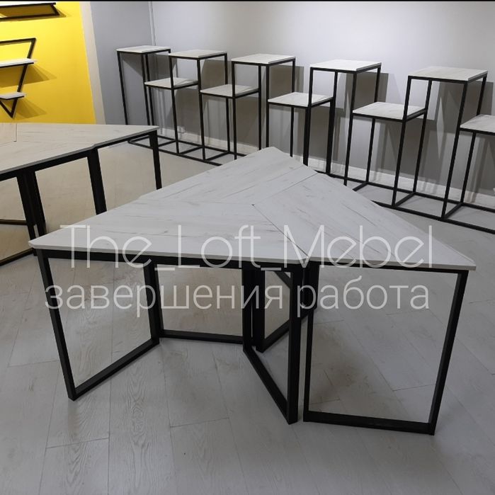 Мебель для офиса. Порта стол трапеция в лофт стиле