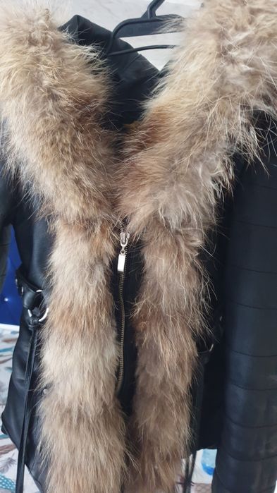 Дамско кожено яке от естествен косъм