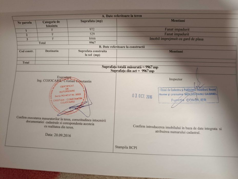 Vând teren 9000 mp teren Grozăvești com Hanguu