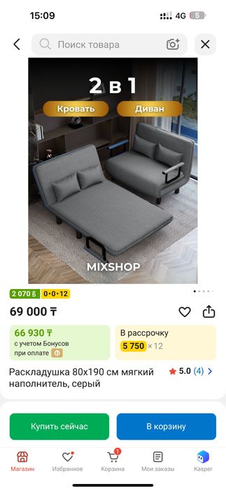 Раскладушка 2 в 1 — диван/кровать
