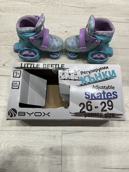 Регулируеми кънки BYOX с PVC колелца LITTLE BEETLE Frozen GIRL XS/26-29/