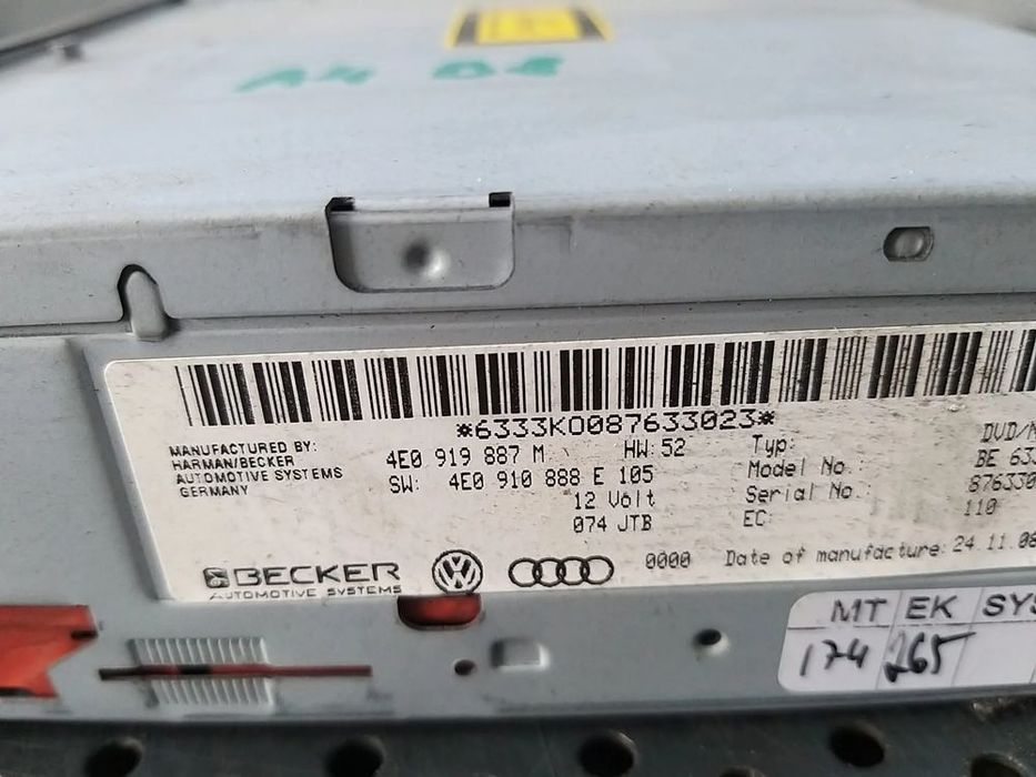 Unitate modul navigatie gps dvd mmi audi a4 b8 8k 4e0919887m 4e0910888e