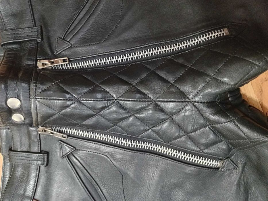 Pantaloni moto piele naturala model clasic