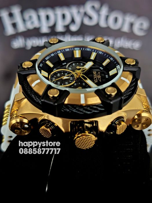 INVICTA Gunmetal white/gold 52 mm, Инвикта нов ръчен часовник
