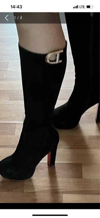 Сапоги зимние замша