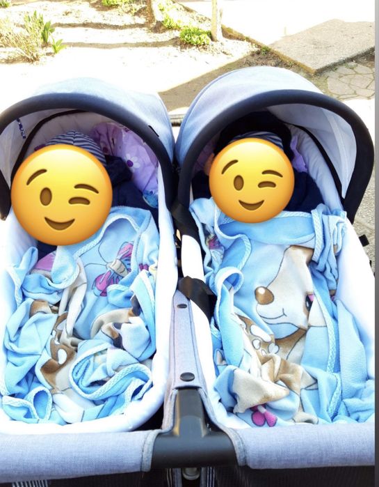 Количка за близнаци Peg Perego - Book for two, Indigo