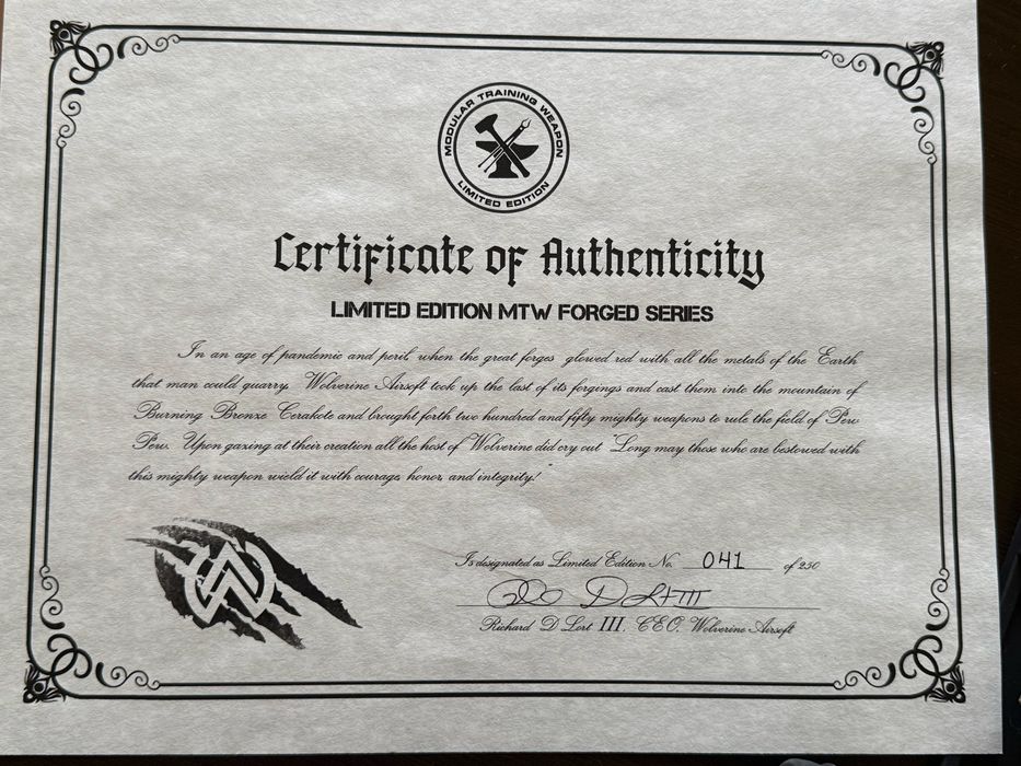 Wolverine Airsoft MTW Forged Limited Edition Burnt Bronze - 10" HPA