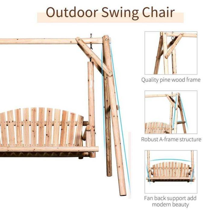 Outsunny Външна градинска люлка за 2 души