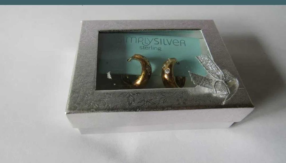 Cercei argint 925, placati cu aur 18k