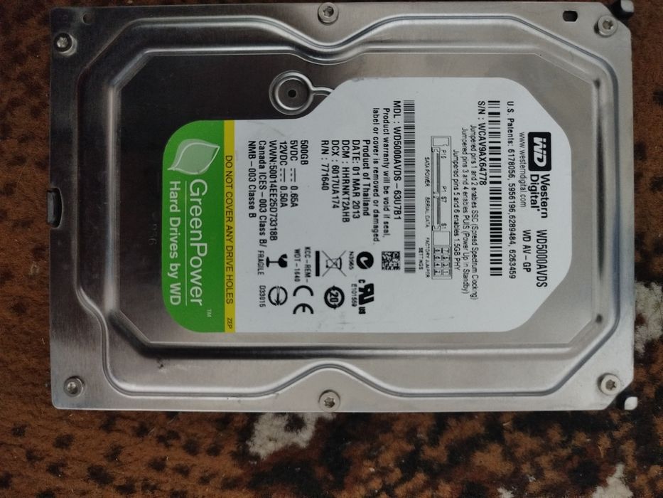 Hdd 500gb  barracuda 7200.12             Western Digital (WD) Green