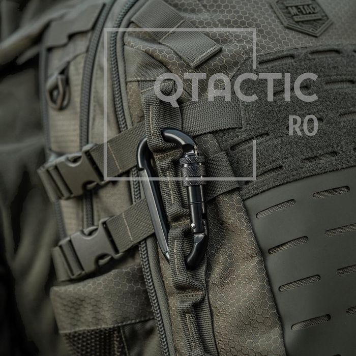 Carabiniera tactica cu filet pentru  chei, lesa caine, asigurare