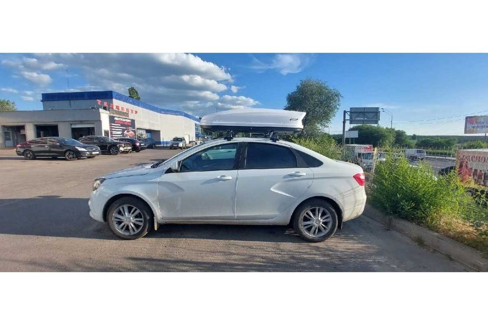 Автобокс NOBU "DRIVE" белый (матовый) двусторонний 430л.