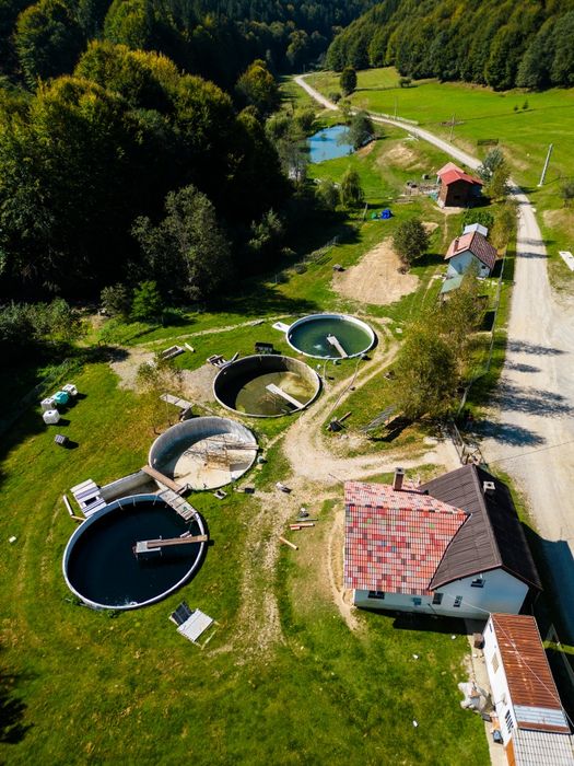 LANGA BRAȘOV 1,35ha casa de vacanță15,5€ mp, PĂSTRĂVĂRIE,iaz cu pești
