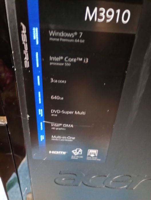 Unitate calculator ieftina si performanta Acer M3910 procesor I3..