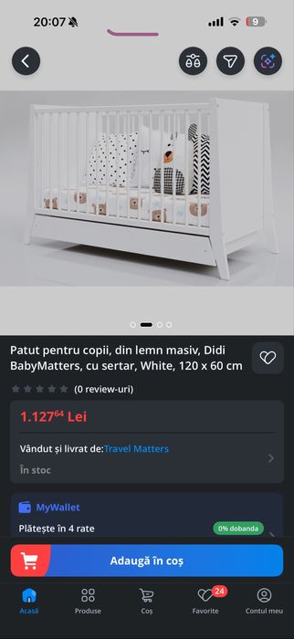 Patut bebelusi cu sertar 120x60 si saltea