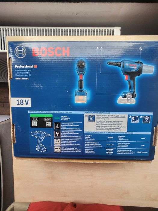 Bosch pistol de nituire  GRG18V-16C. Fara baterie și incarcator