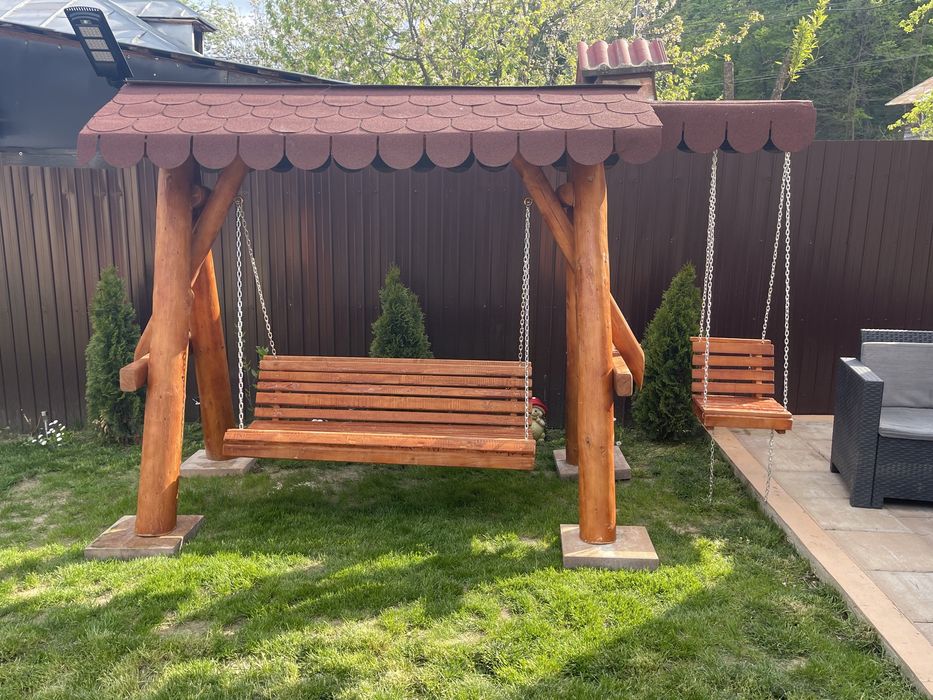 Balansoar din lemn masiv / leagan rustic