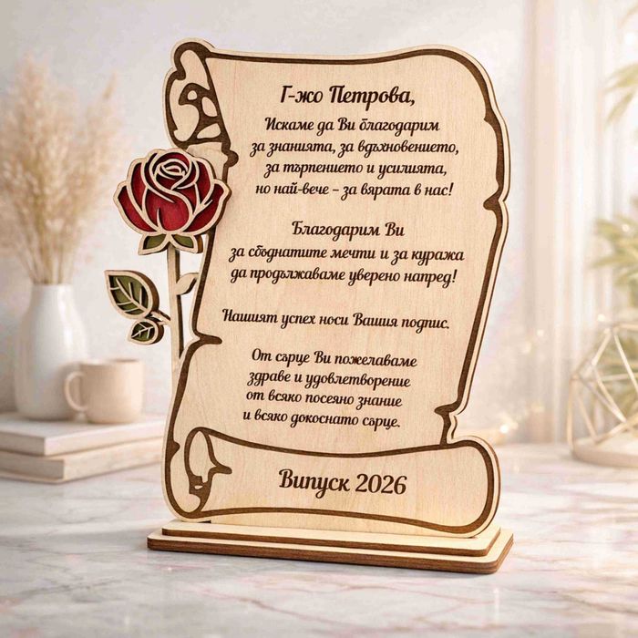 Персонализирани подаръци и плакети за учители и специални поводи