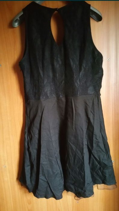 Rochie eleganta neagra dama material lejer black