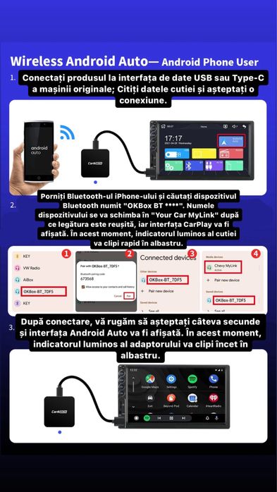 Adaptor Wireless Carplay / Adaptor Wireless Android Auto | Navigatie