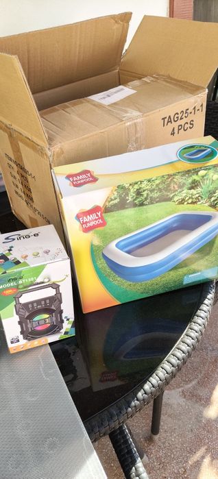 Piscina exterioara supraterana plus boxa portabila bluetooth