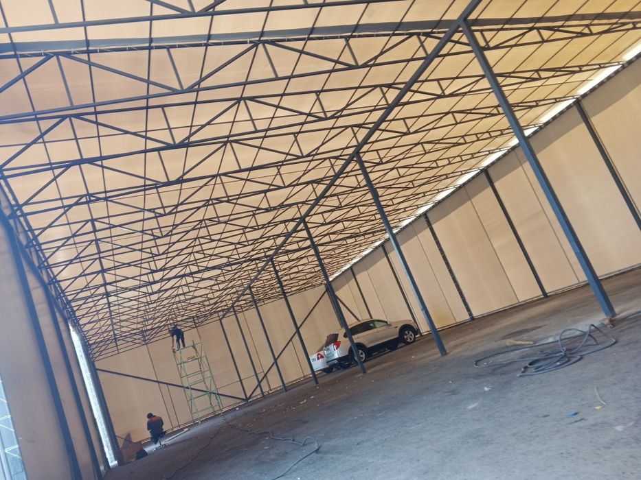 Тент, баннер бассейн установка