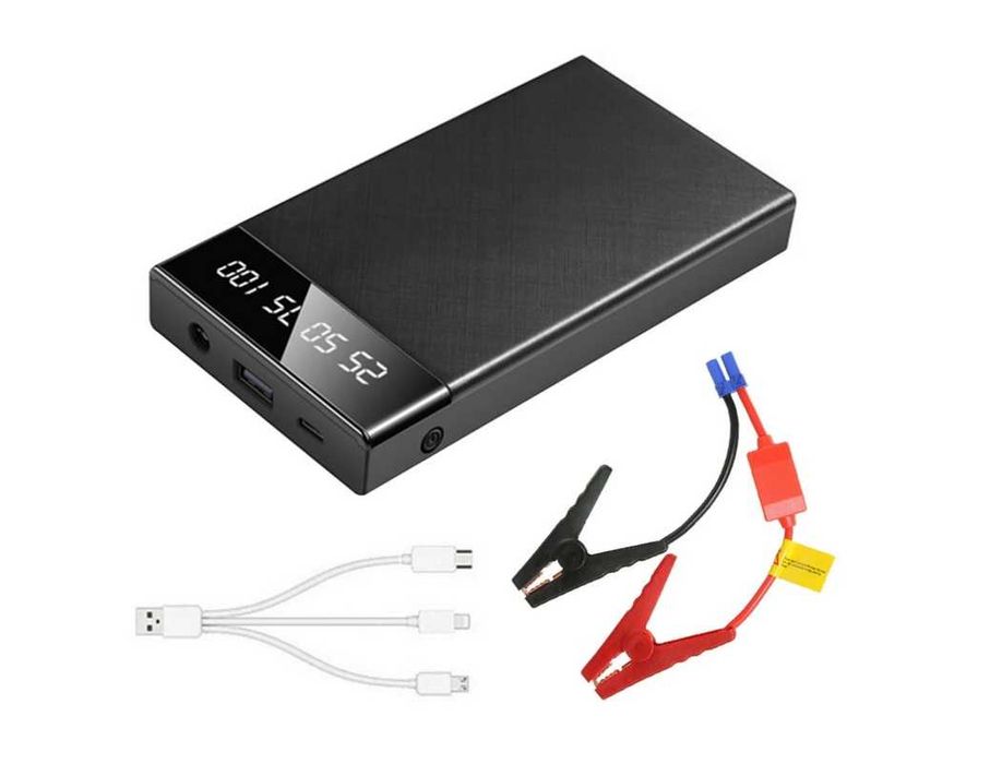 Стартер за акумулатори 1000A, 12V, 10 000mAh, зарядно, Jump Starter