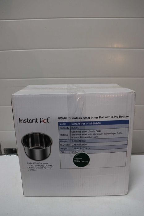 Instant Pot Вътрешна тенджера за готвене от неръждаема стомана 8-Qt