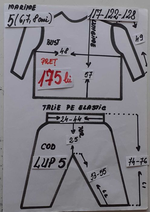 Costum Lup pentru copii 6-7-8-9 ani ,175 lei