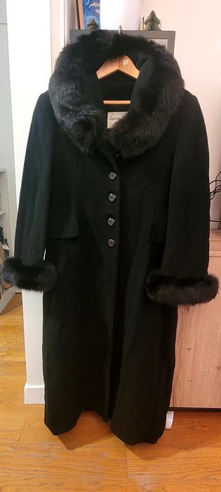 Palton din blana de vulpe si cashmire Paris