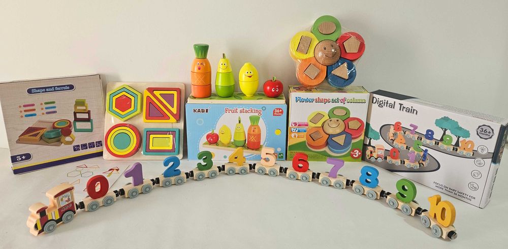 Lot de jucarii educative din lemn. Jucarii Montessori